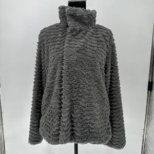 Patagonia Gray Pelage‎ Faux Fur Teddy Soft Cozy Zip Jacket Chic Casual Women's L